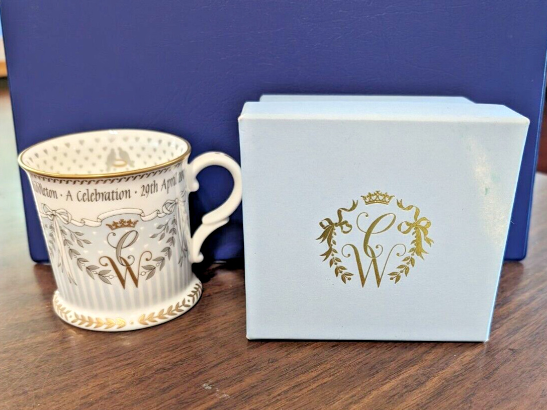 Official Royal Collection China Mug Prince William & Catherine Wedding 22k Gold
