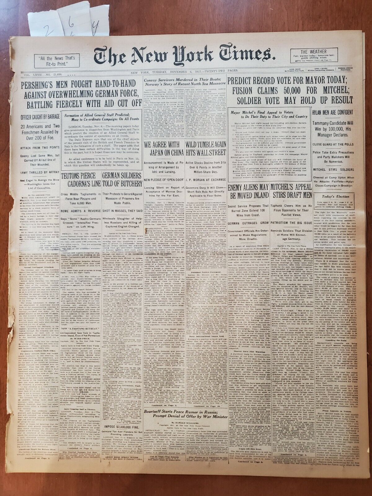 1917 NOVEMBER 6 NEW YORK TIMES - MILLER HUGGINS YANKEES NEW LEADER - NT 8062