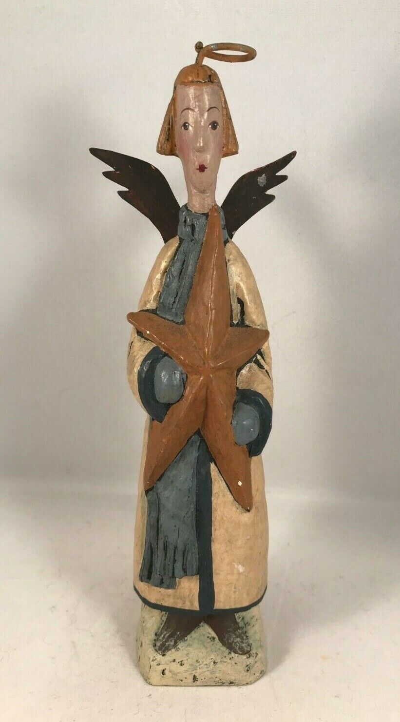 Greg Guedel Bethany Lowe Folk Art Primitives Angel Figure 7.5\