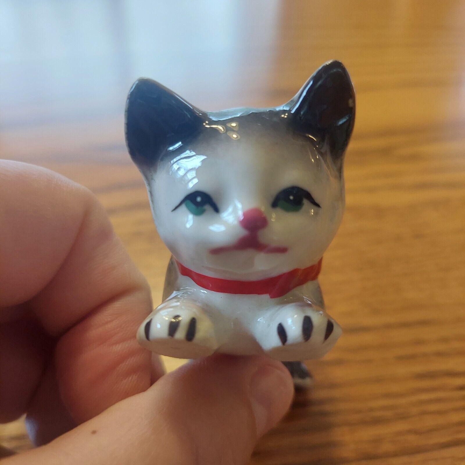 Vintage Ceramic Pouncing Cat Figurine