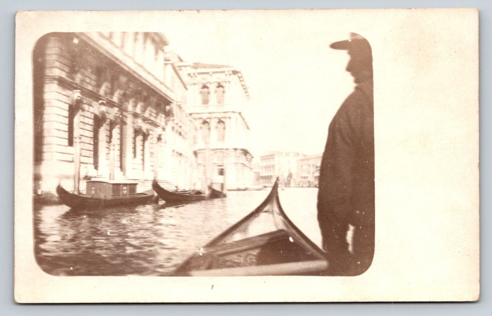 Venice Italy rppc real photo 1904-20s Gondola Gondolas boats canal Postcard
