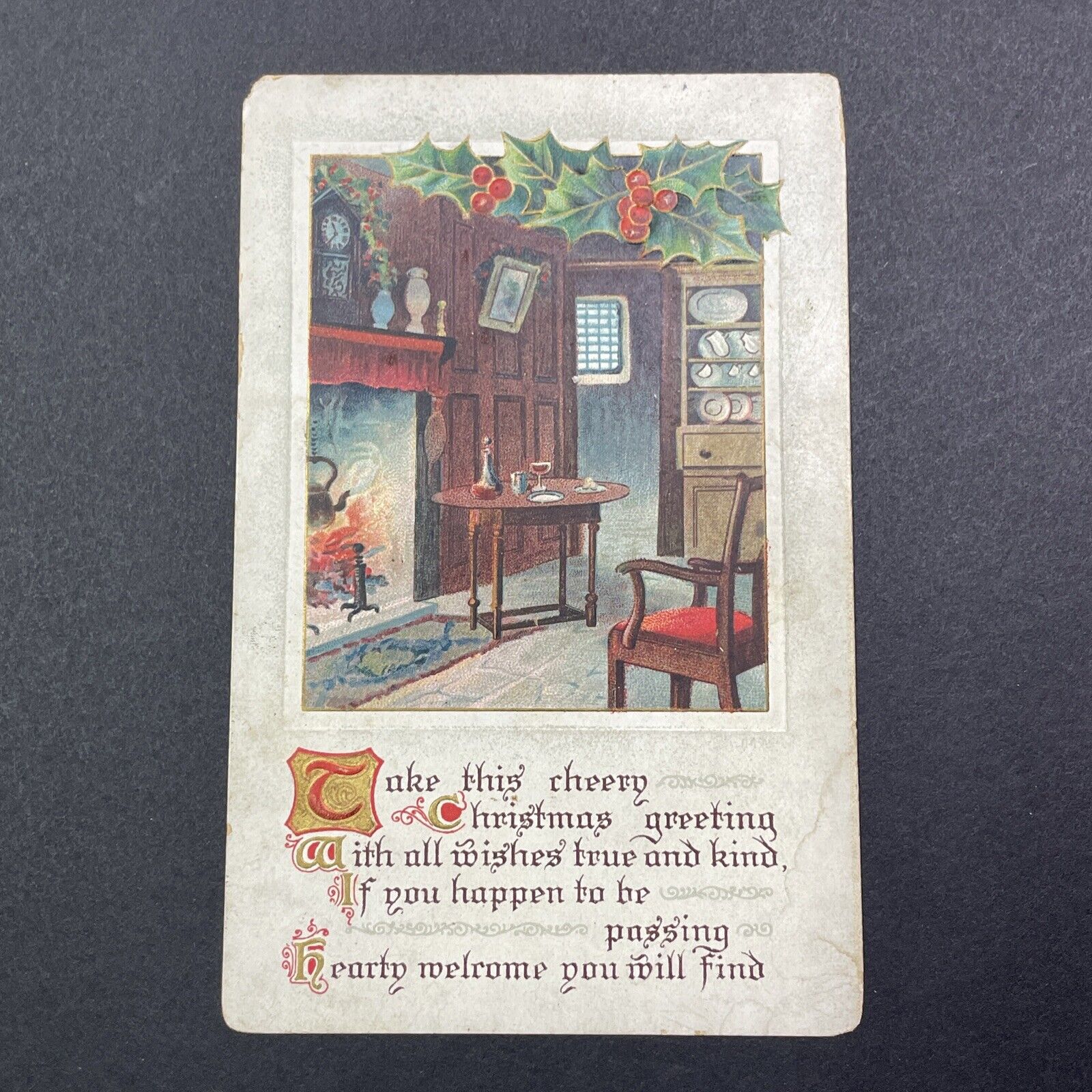Antique 1911 Christmas Postcard Middleport Ohio Stamp Izetta Butcher V2525