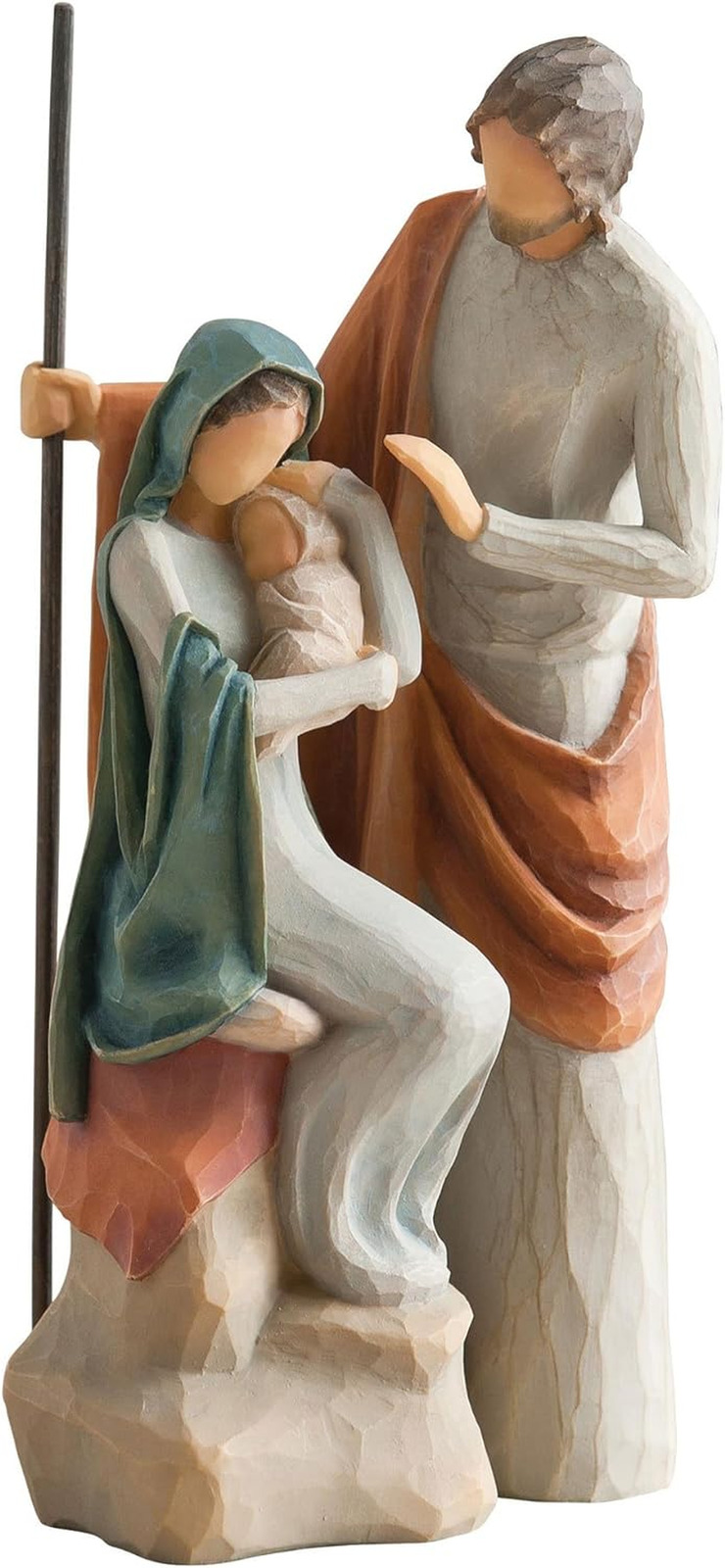 the Holy Family, Mary Holding Jesus, and Joseph, Richly Colored and Carved Found