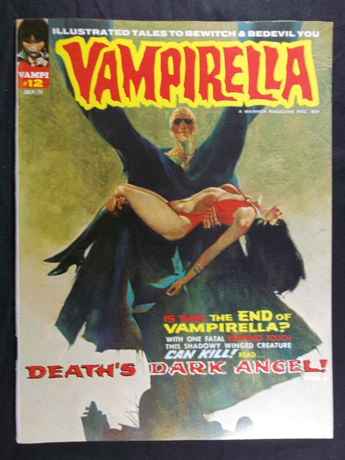 Vampirella #12 VF 7.5 Sanjulian Cover Art, Vintage Warren Magazine 1971