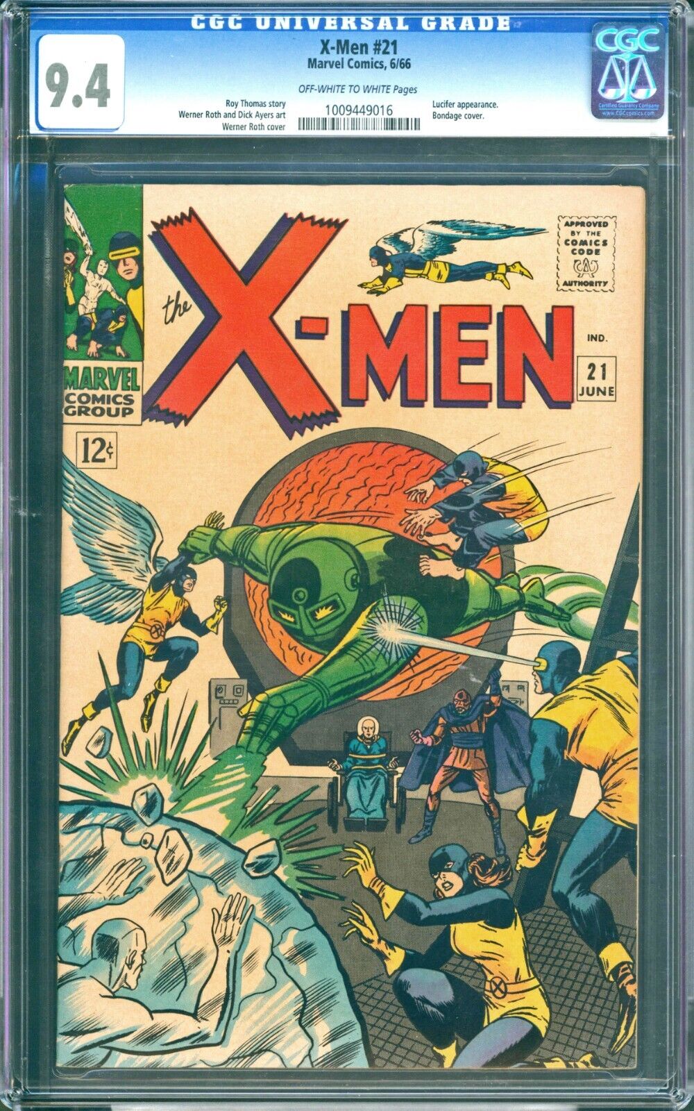 X-MEN #21  CGC 9.4 NM  SUPER NICE COPY WITH NICE OFF WHITE TO WHITE PAGES