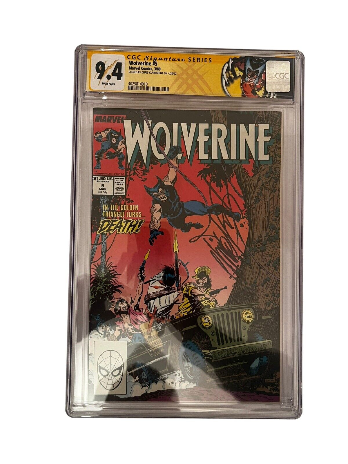 Wolverine #5 CGC 9.4 Marvel 03/1989, Signed by Chris Claremont Wolverine Label