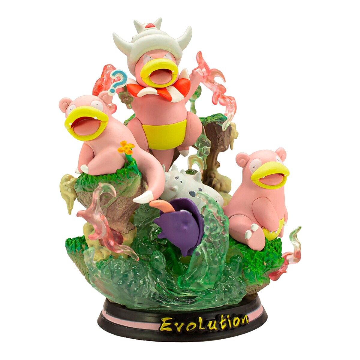 Slowpoke Slowking Family Evolution Pokemon Statue Figure Evolving LED Light