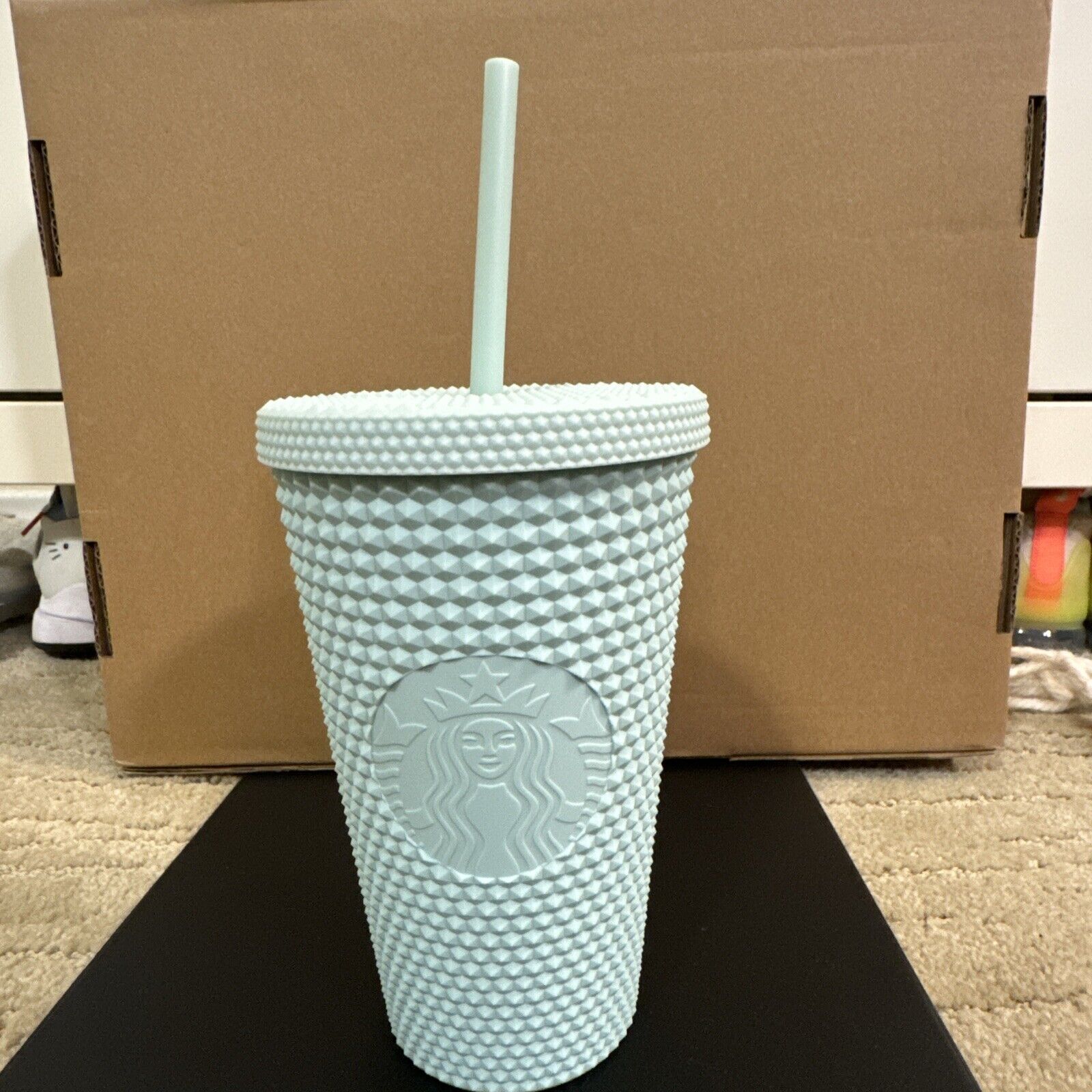 Genuine Starbucks Holiday 2021 Mint Green 24oz Studded Cold Cup Tumbler