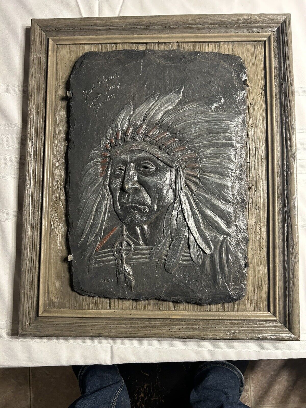 Vintage Native Artwork 1994 Red cloud 19x23inches