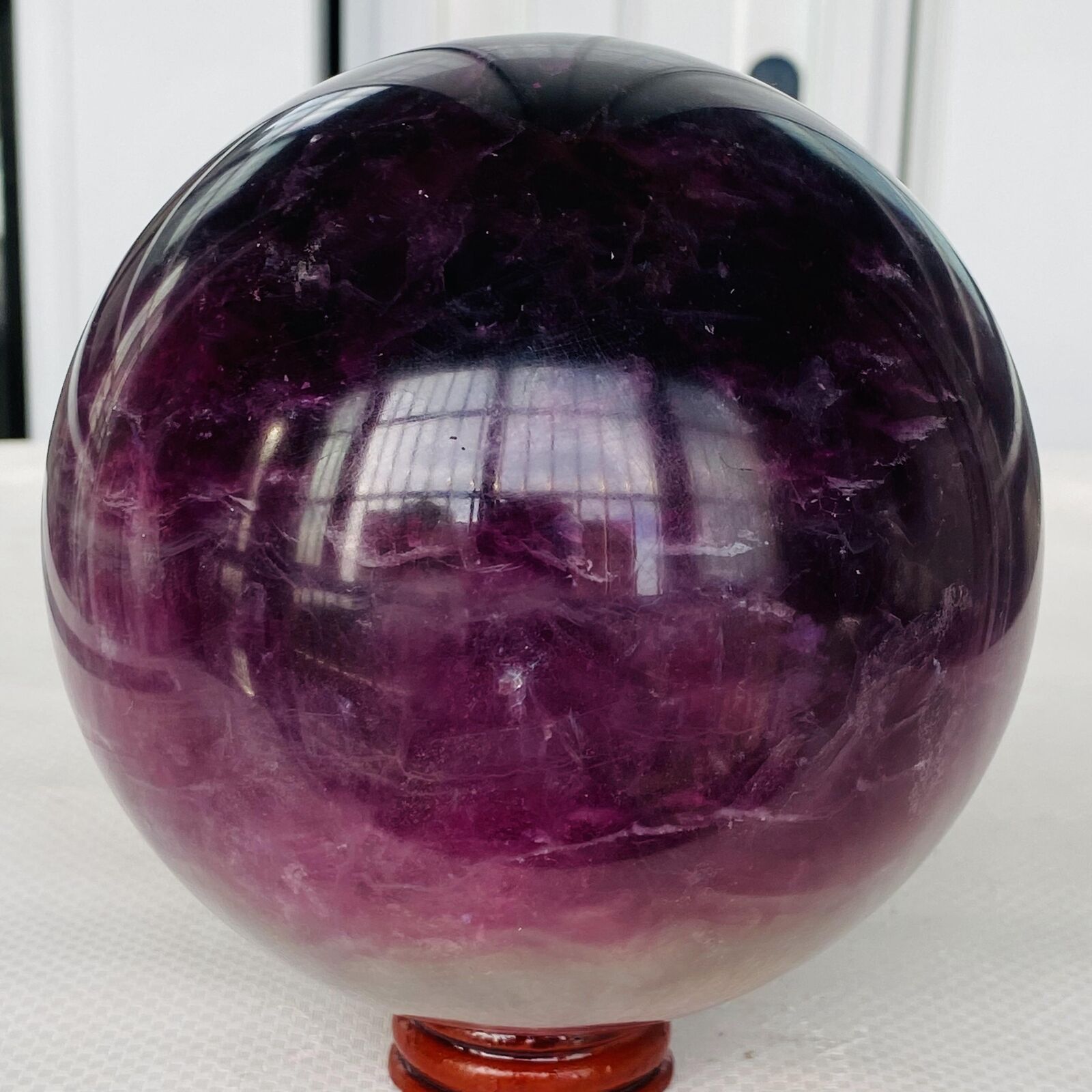 2500G Natural Fluorite ball Colorful Quartz Crystal Gemstone Healing