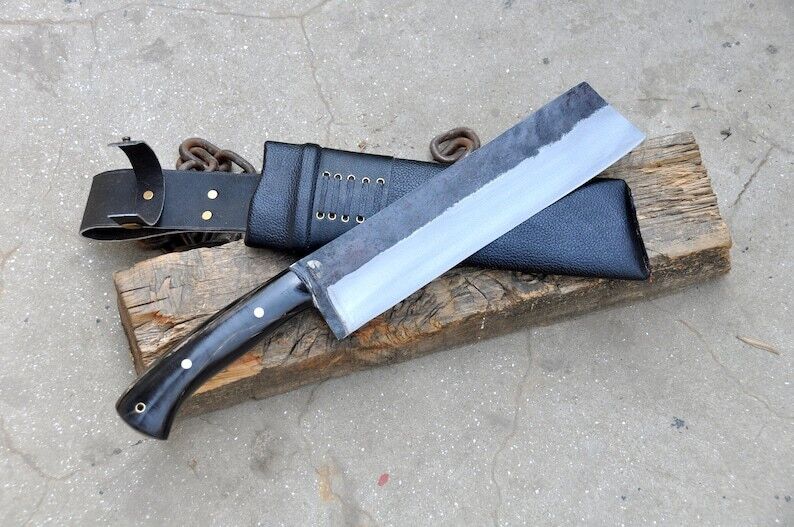 Custom Handmade Carbon Steel Blade Hefty Cleaver Machete Knife | Hunting Knife
