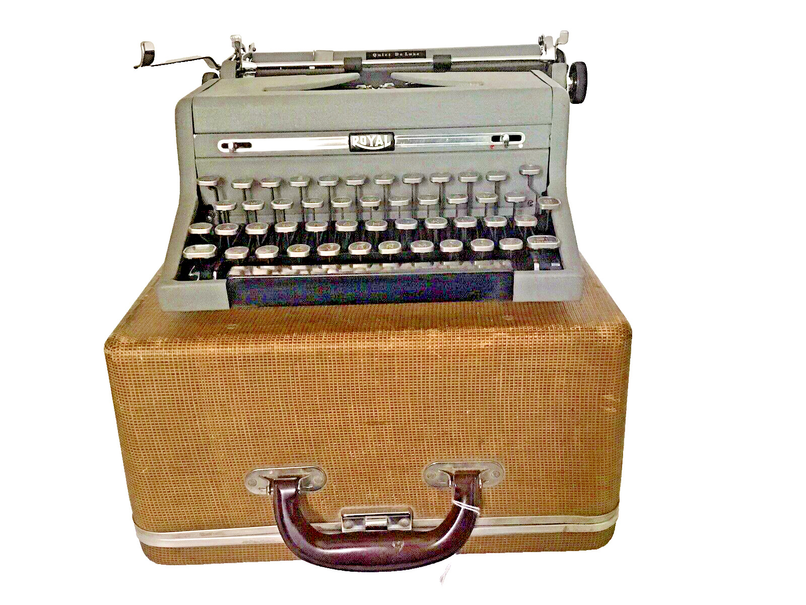 Vintage Royal Quiet De Luxe Portable Typewriter Original Case A- 1844674 Nice 