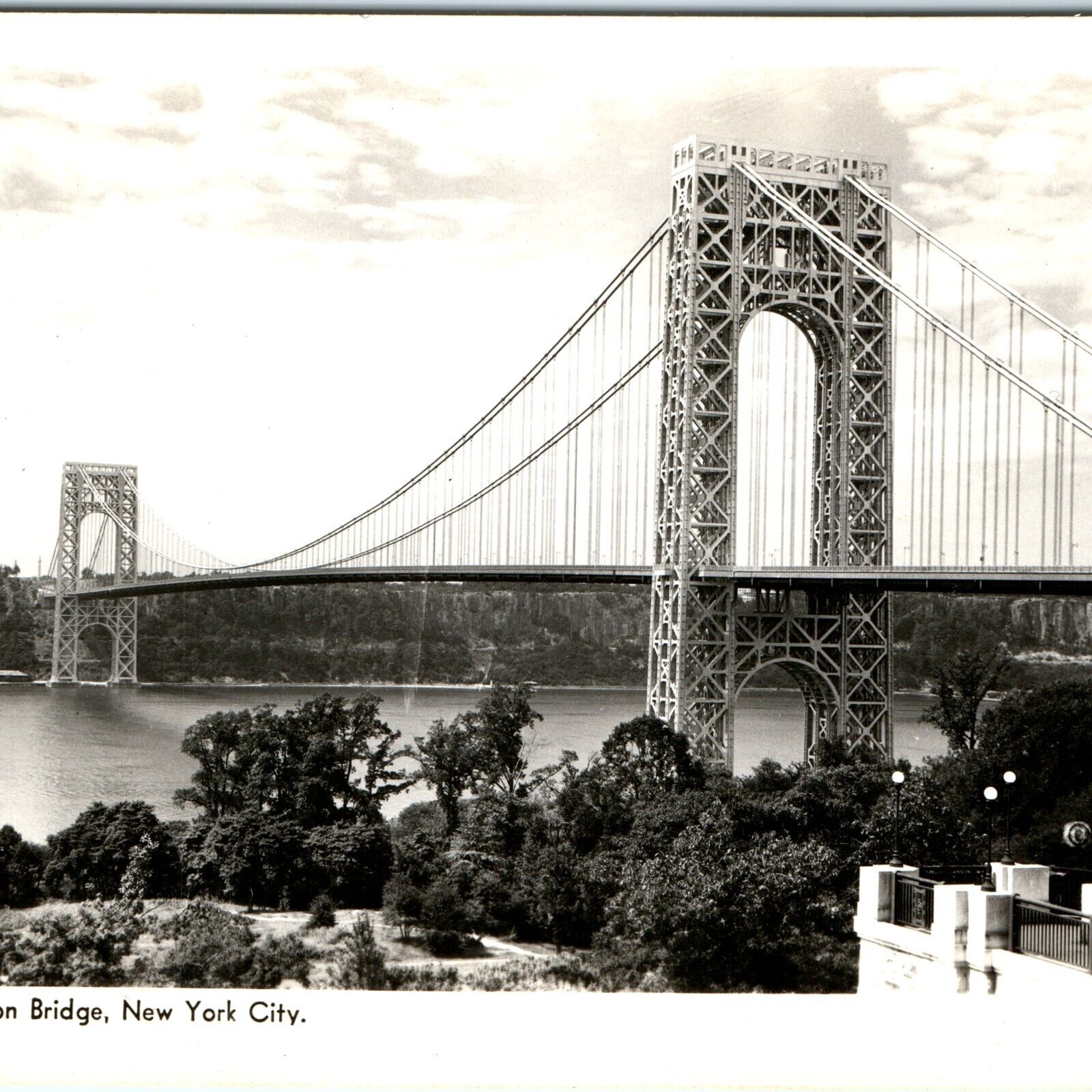 c1940s New York City, NY RPPC George Washington Bridge Real Photo Postcard A87