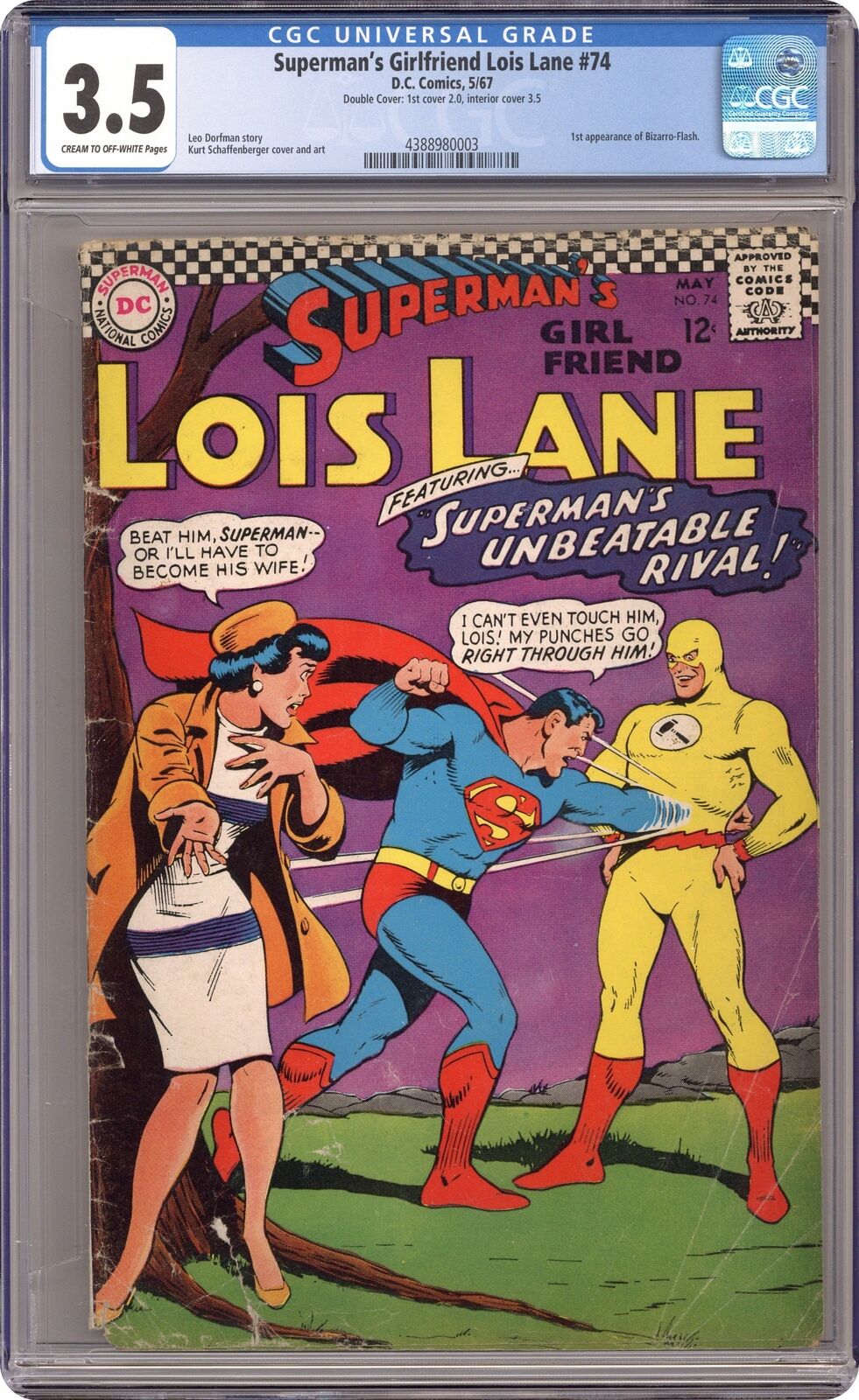 Superman's Girlfriend Lois Lane #74 CGC 3.5 Double Cover 1967 4388980003