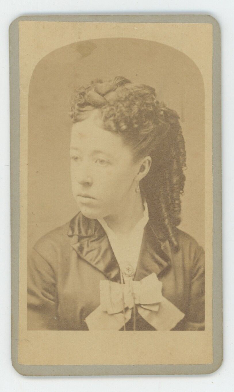 Antique CDV Circa 1870s Beautiful Woman With Stunning Hair Smith Cooperstown, NY