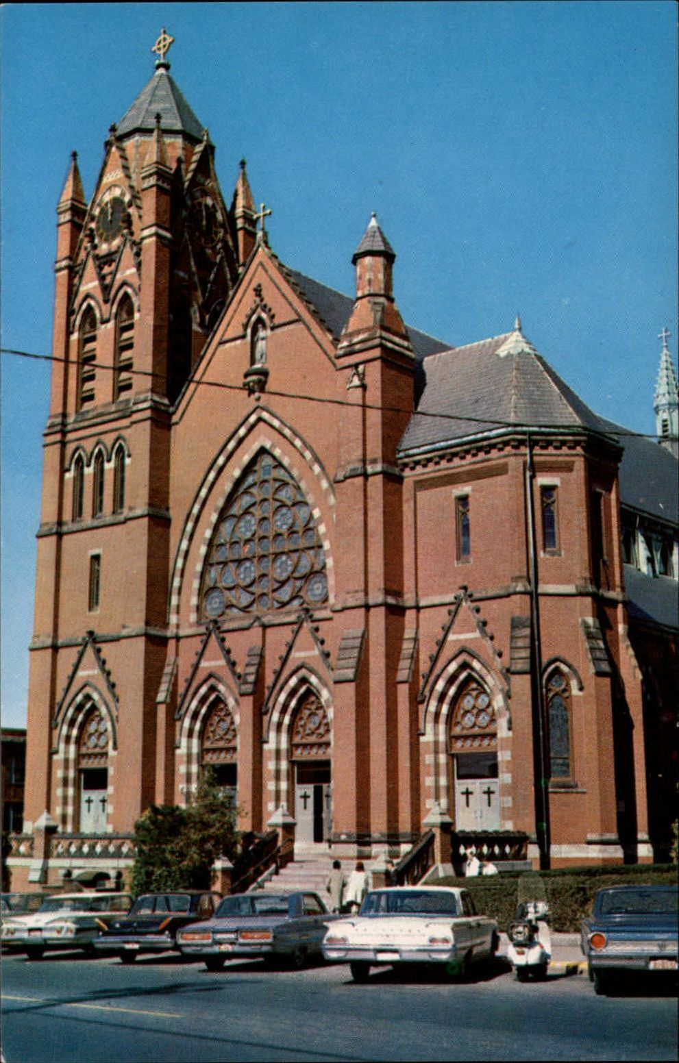 Massachusetts Haverhill St James Catholic Church ~ 1950s-60s postcard sku261