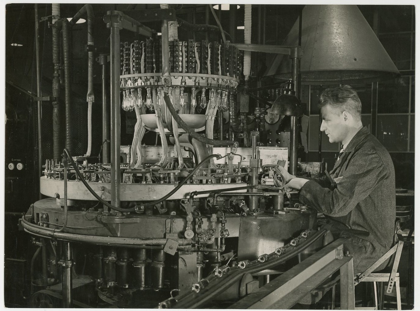 A Mercury Bulb Factory, 1955 Vintage Silver Print Print ar Print