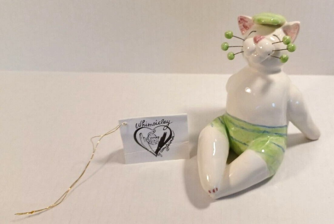 Vintage 2001 WhimsiClay Cat by Amy Lacombe \