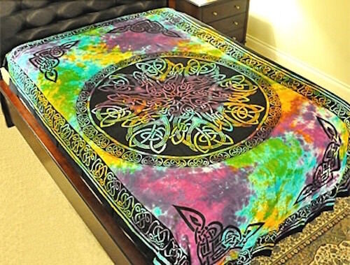 Tie-Dyed Mandala Tapestry or Altar Cloth  