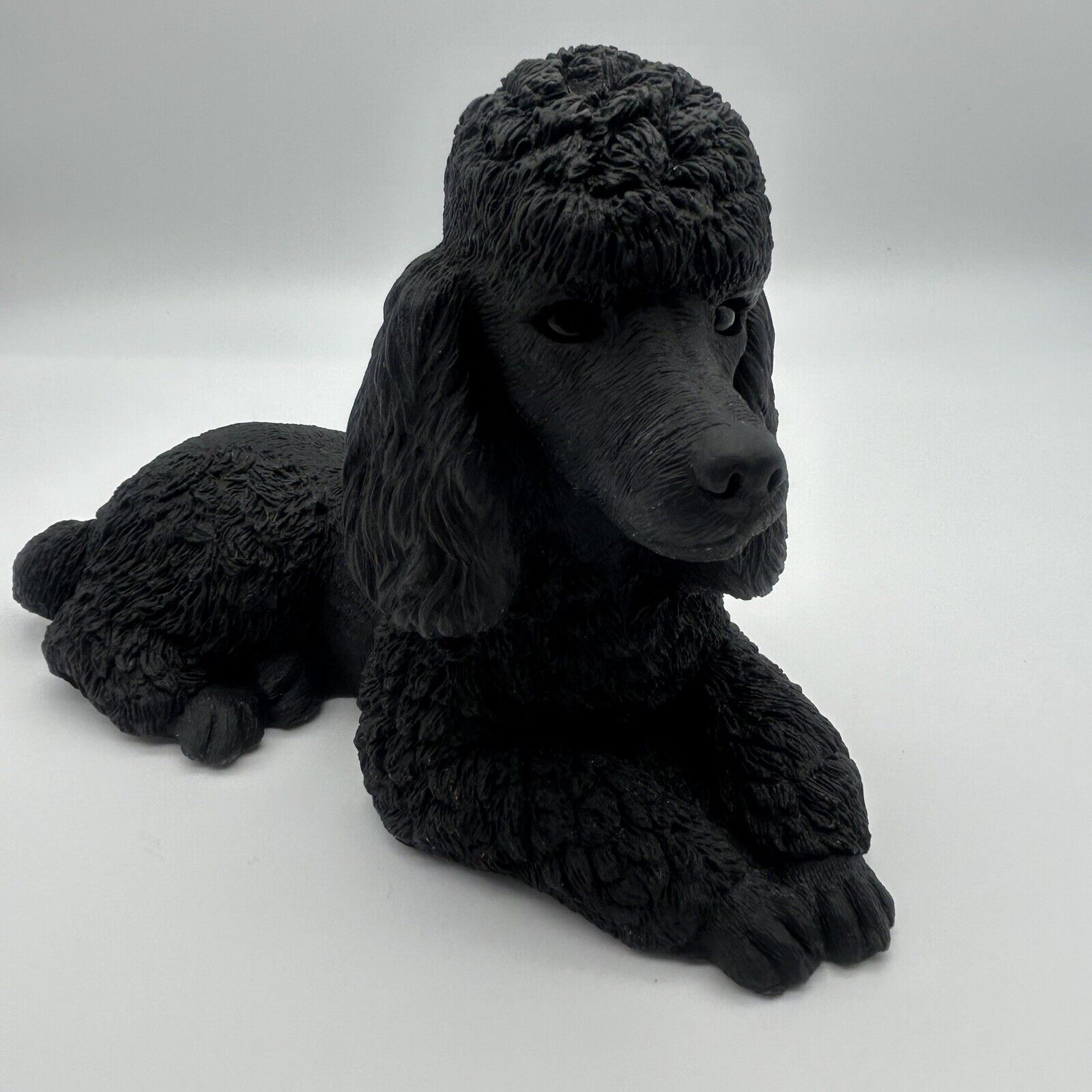 Vintage Sandicast Black Poodle Dog Sculpture Statue Figurine 1983 US Sandra Brue