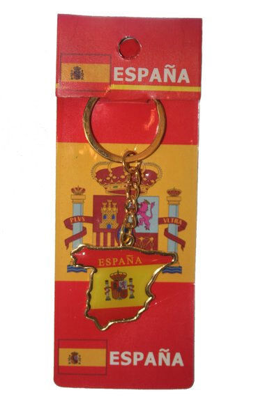ESPANA SPAIN Country SHAPE FLAG Metal KEYCHAIN .. New