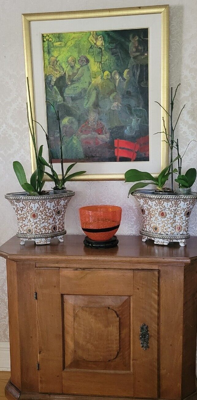 Pair Of Oriental  Accent Planters