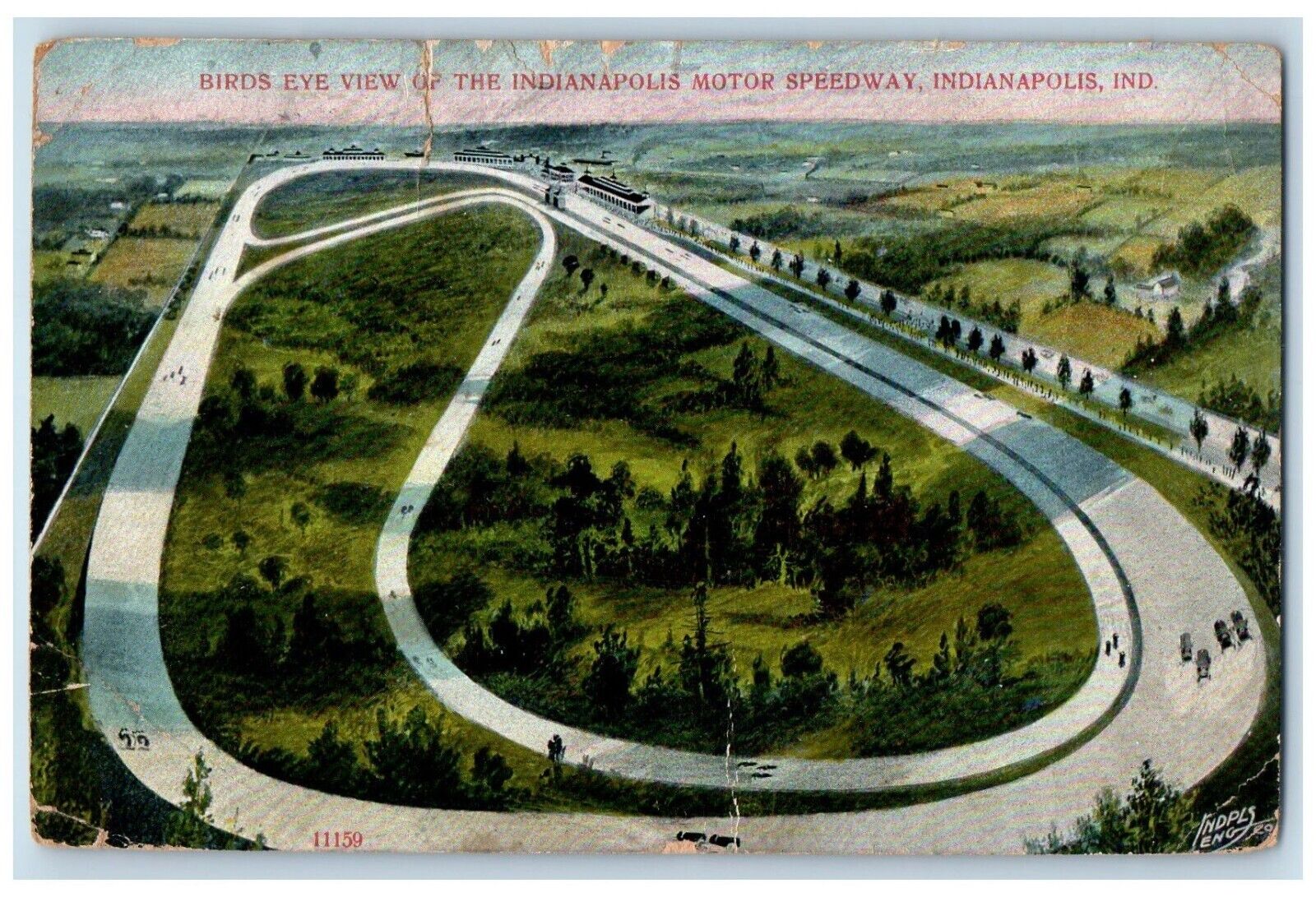 Indianapolis Indiana IN Postcard Bird\'s Eye View Indianapolis Motor Speedway
