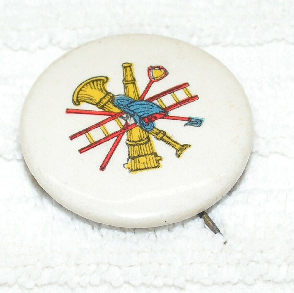 Vintage 1930\'s Fire Company / Department Fire Fighter Lapel Pinback Button