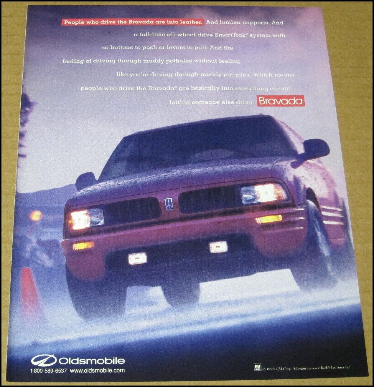 1997 Oldsmobile Bravada Print Ad 1996 Automobile Car Advertisement Vintage SUV