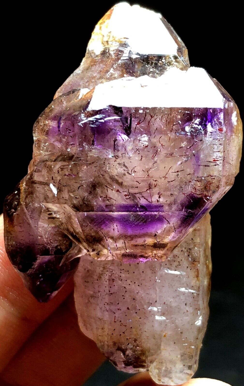 55g 1PC  Diamond Grade  Super Seven Skeletal Amethyst Quartz Crystal   k875