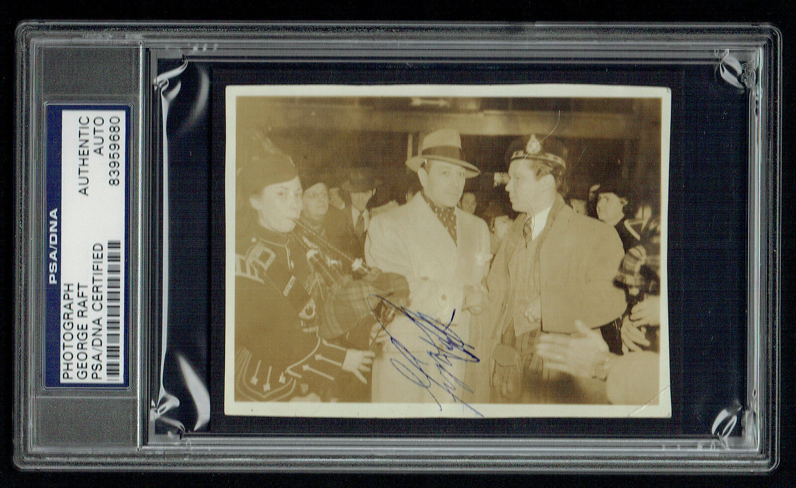 George Raft signed autograph 3x4 Vintage 1940's Snapshot Photo PSA Slabbed