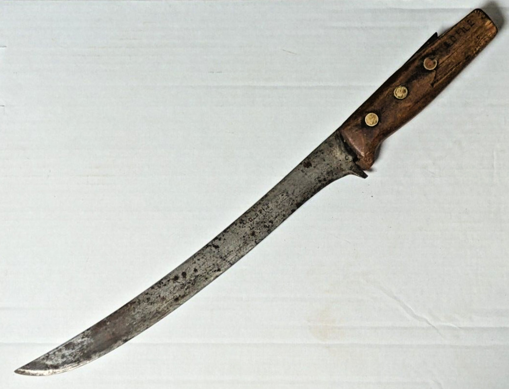 Vintage OLD FILE Handmade Butcher Knife 11.25\
