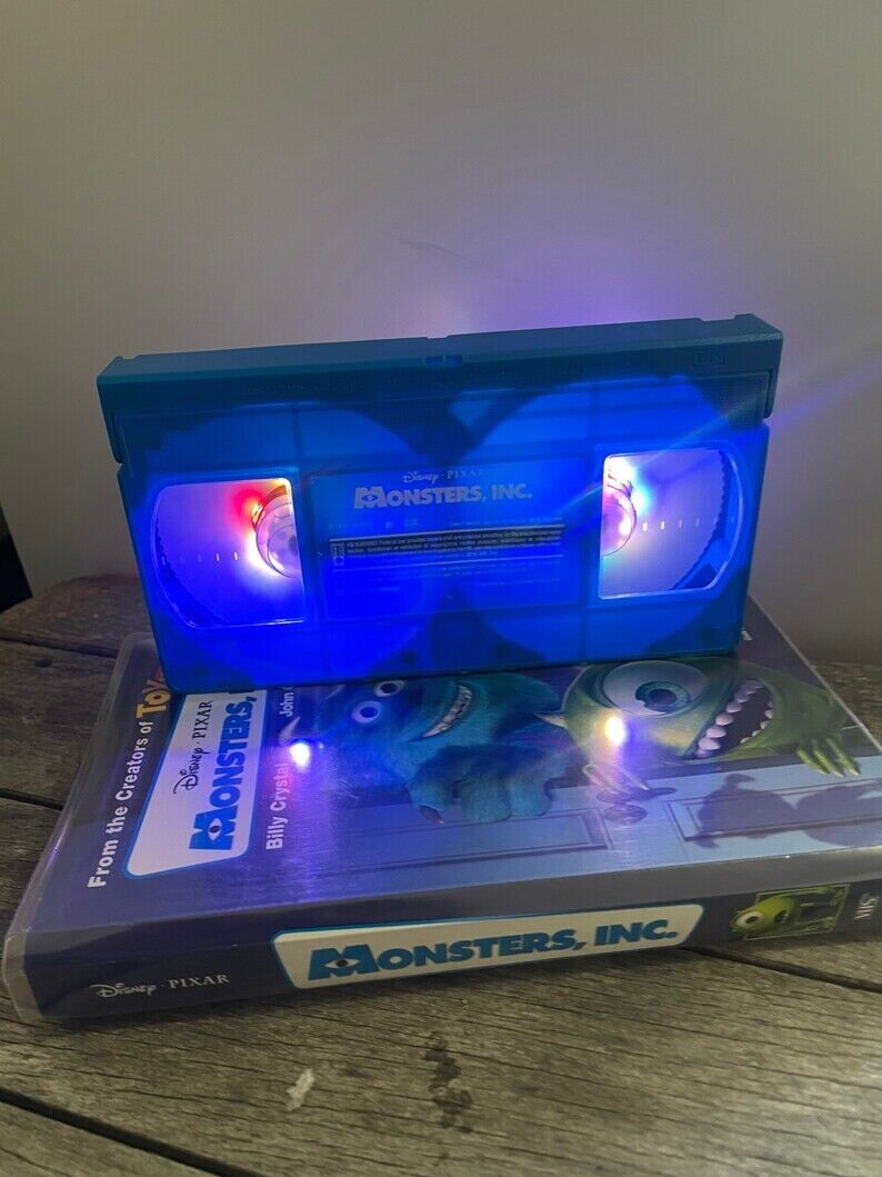 Walt Disney 100 Chrome Mike Wazowski Monsters Inc Custom Led Lamp VHS Sully