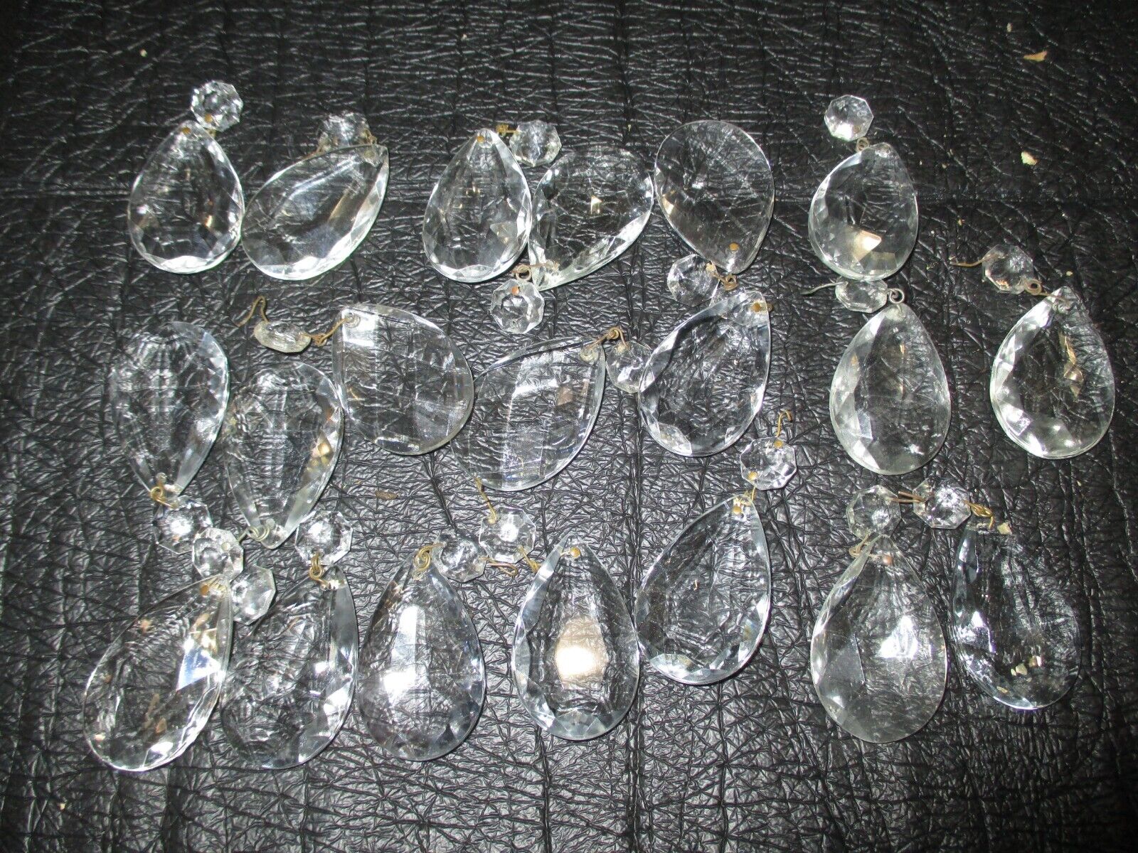 Vintage Chandelier Crystals Teardrop Prisms Lot of 20
