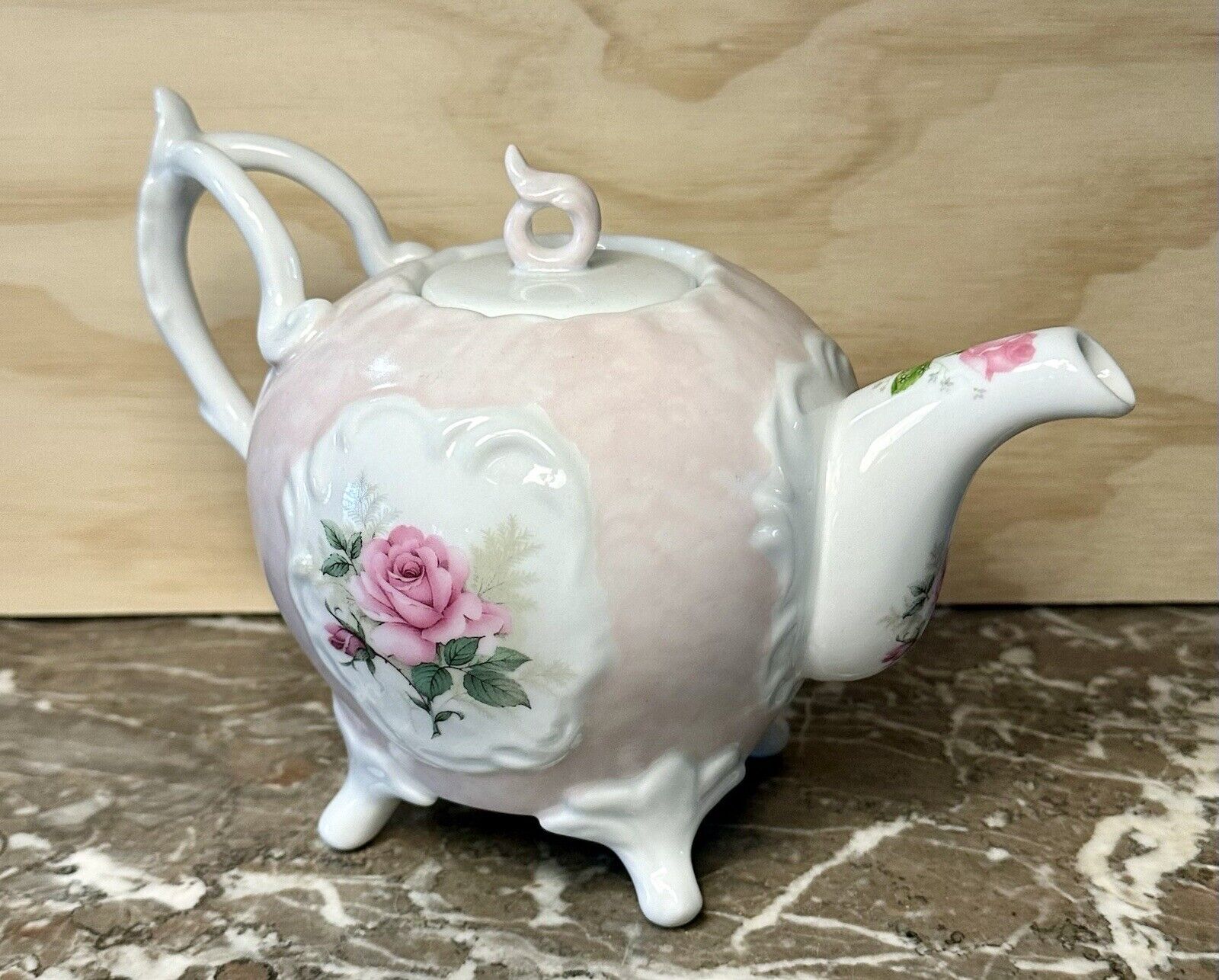 Vintage Victoria Footed Teapot (Rare Find)