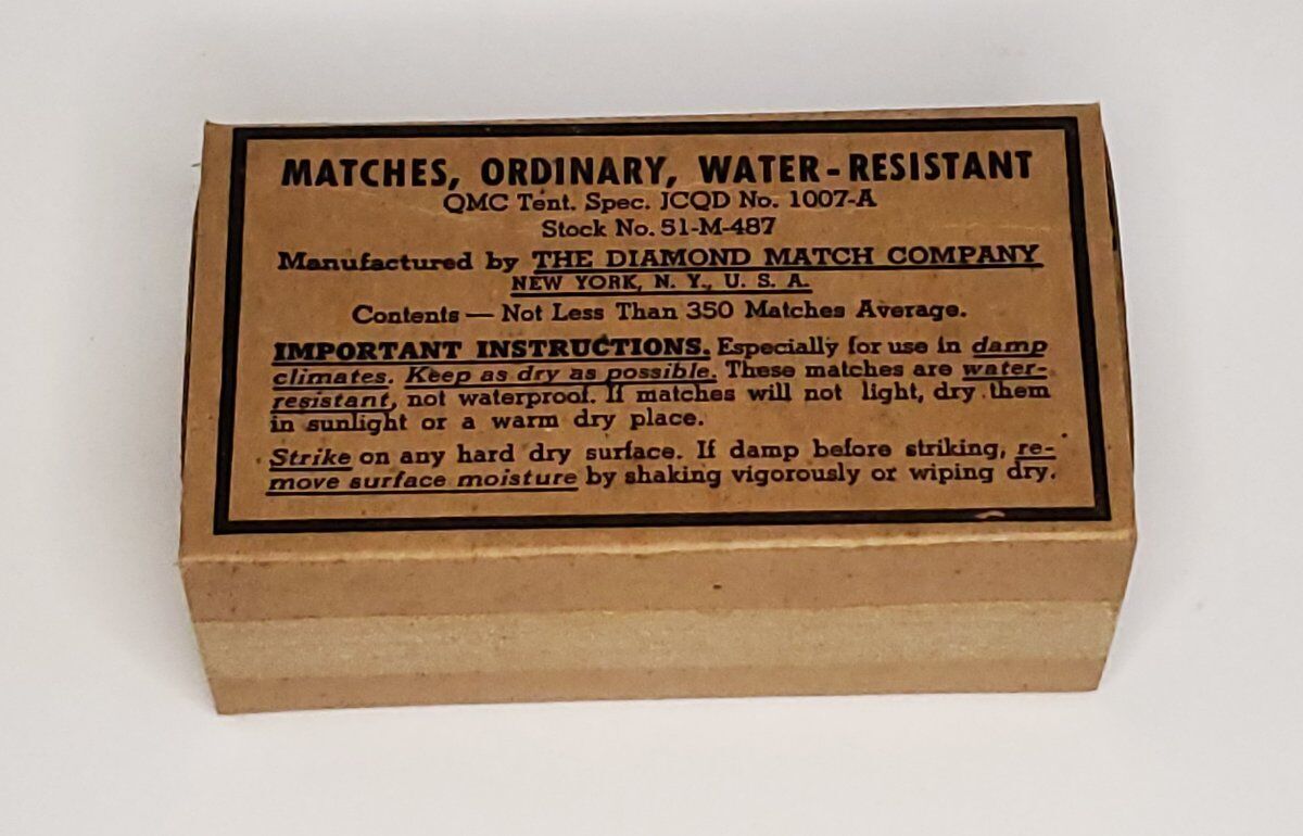Mint WWII Box Military Saftey Matches JCQD 1007-A Diamond Match Company