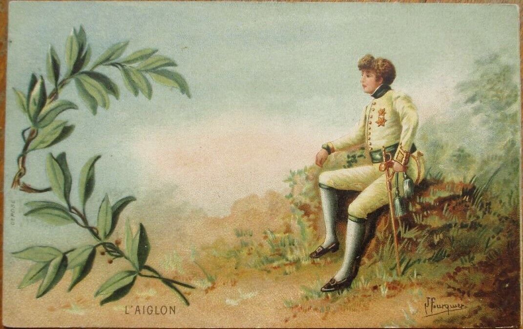 Sarah Bernhardt as Napoleon II, L\'Aiglon 1902 Color Litho Postcard-Artist-Signed