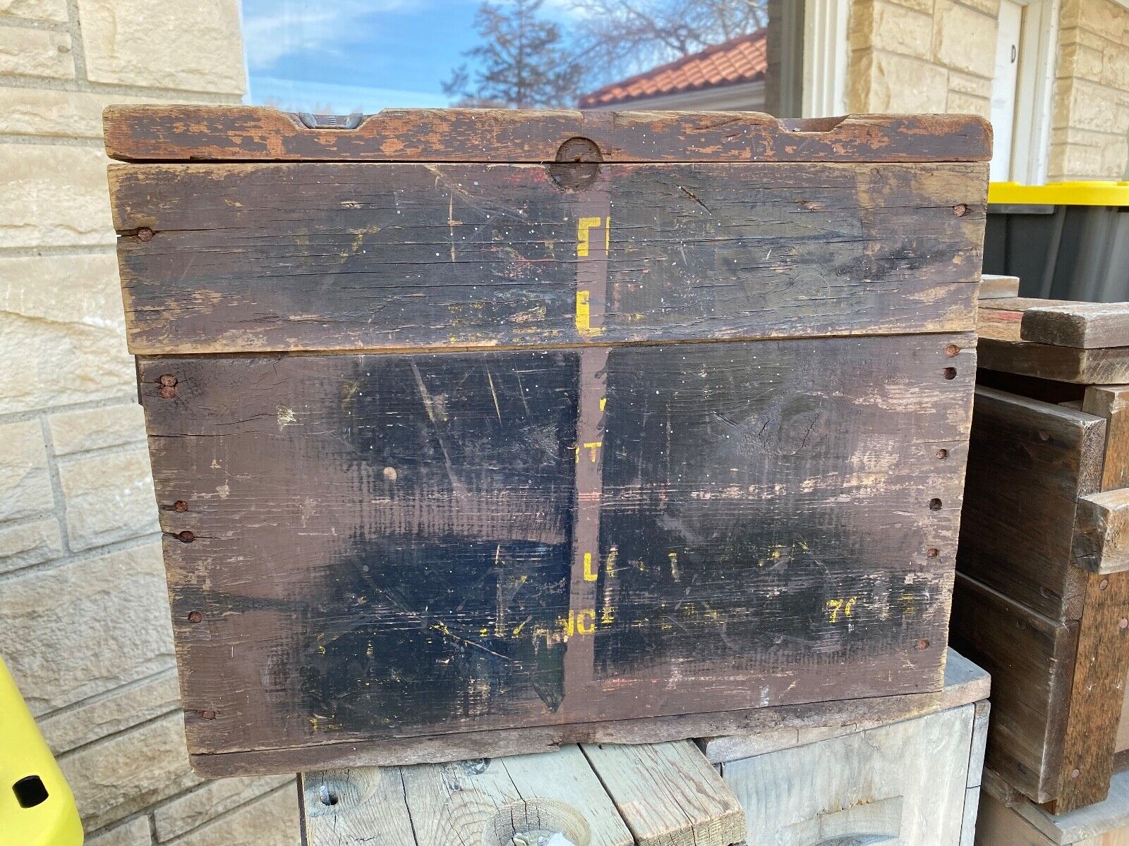WWII Original US Wooden Ammo Crate .50 cal 350 rounds Box-Original Paint