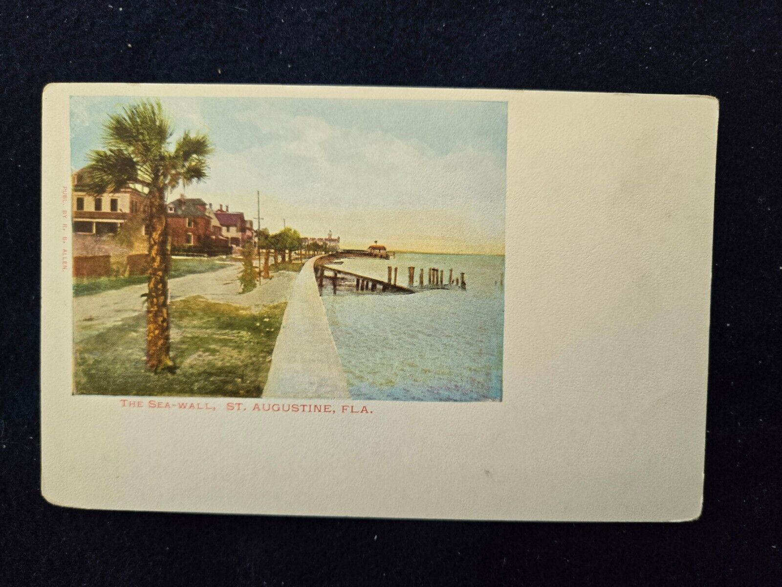 Sea Wall St Augustine Florida FL Undivided Back Vintage Postcard 1901s