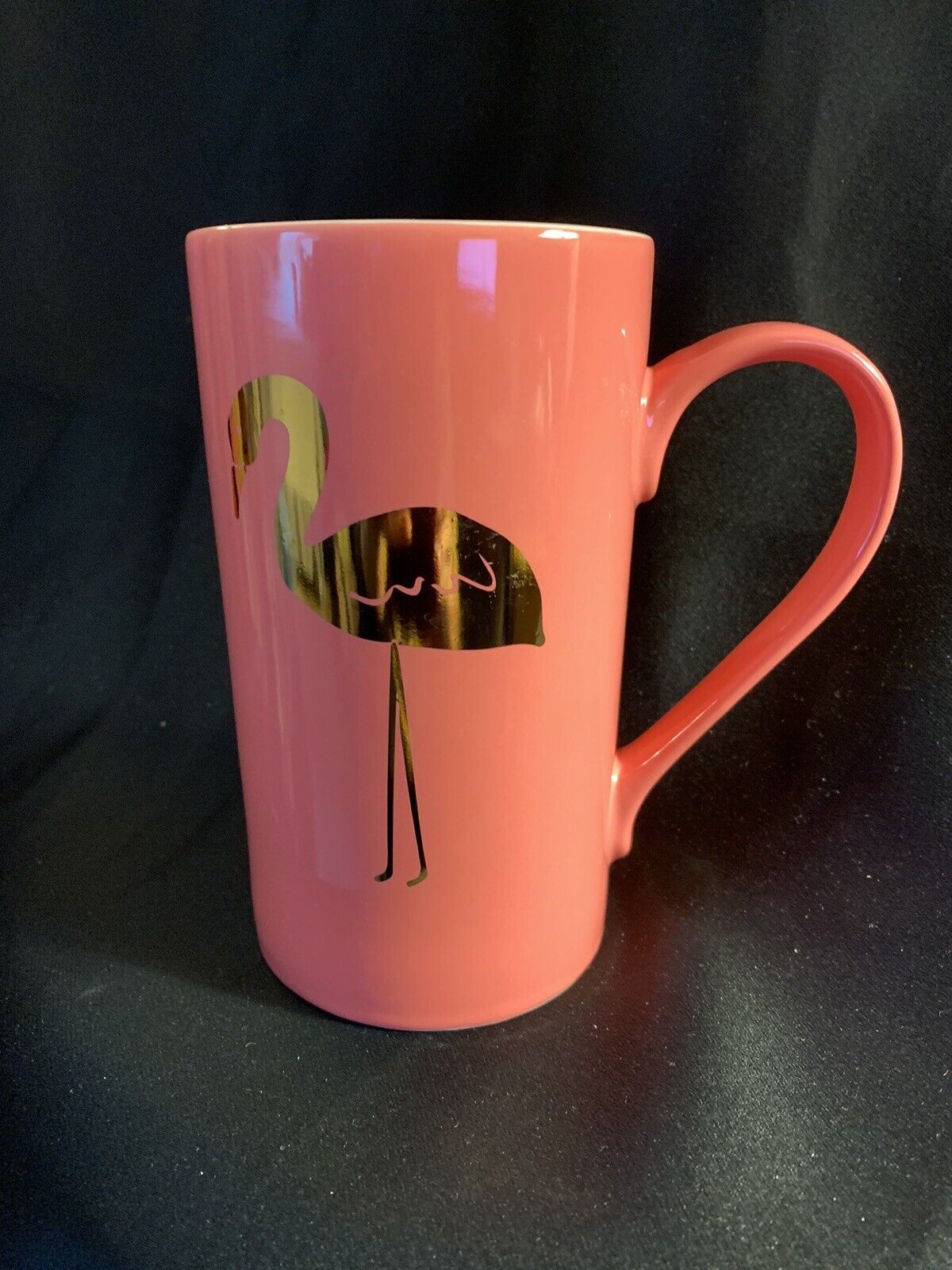 Clay Art Ceramic Flamingo Coffee/Tea/Cocoa Tall Mug - Pink & Gold Flamingo