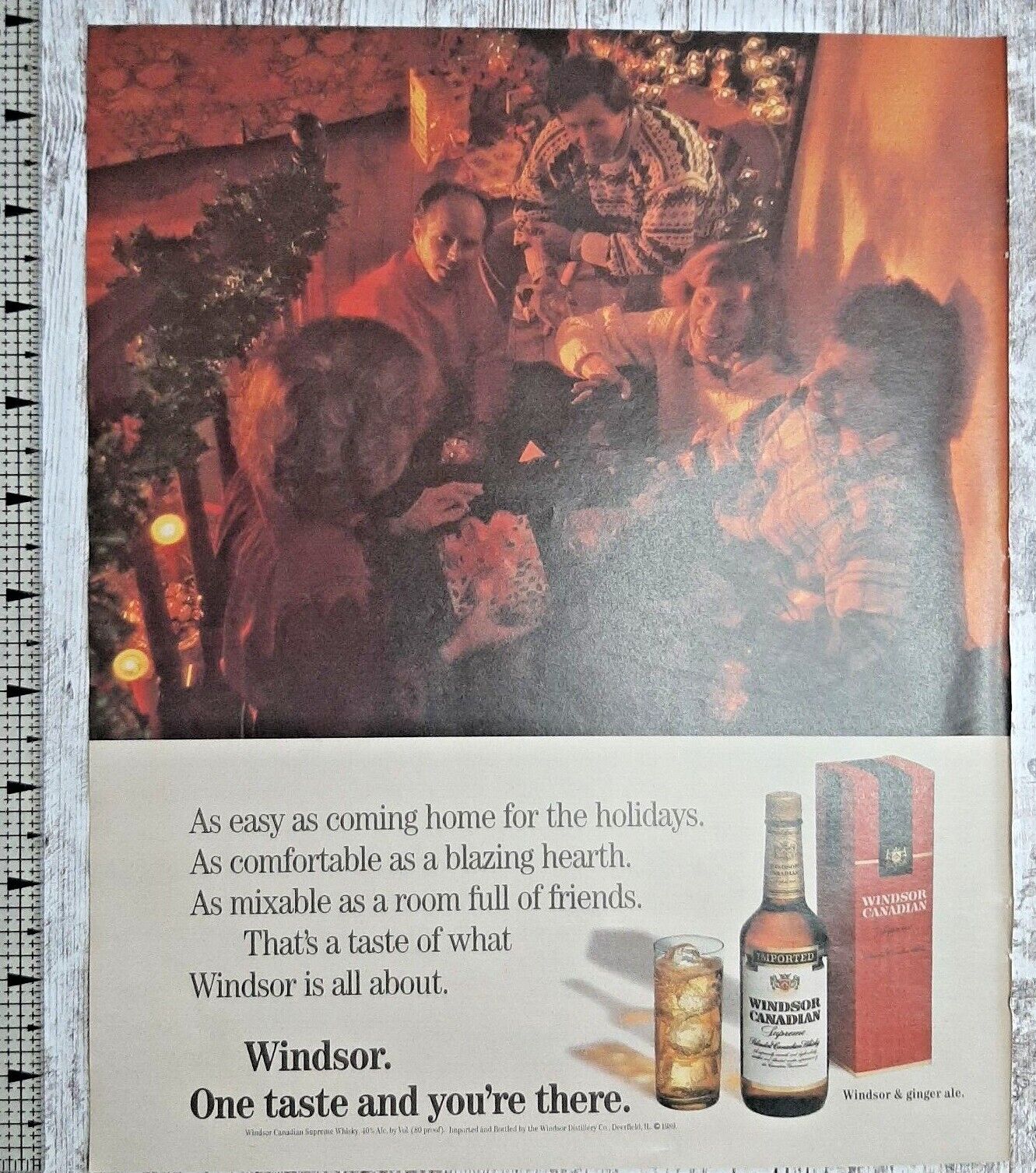 1989 Windsor Canadian Vintage Print Ad Supreme Blended Whiskey Friends Holidays