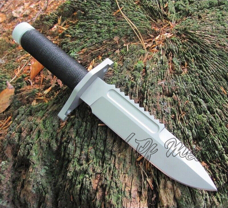 LOM HANDMADE D-2 STEEL TACTICAL OUTDOOR SURVIVAL HUNTING BOWIE KNIFE WITH SHEATH