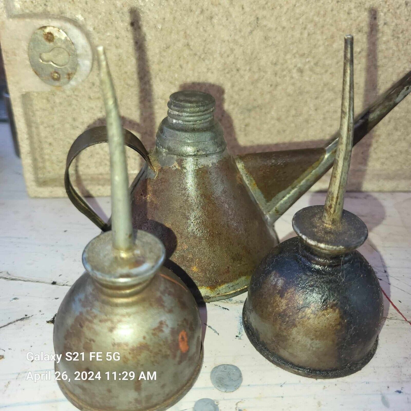 Vintage / Antique Mini Thumb Oil Cans, Three Pieces