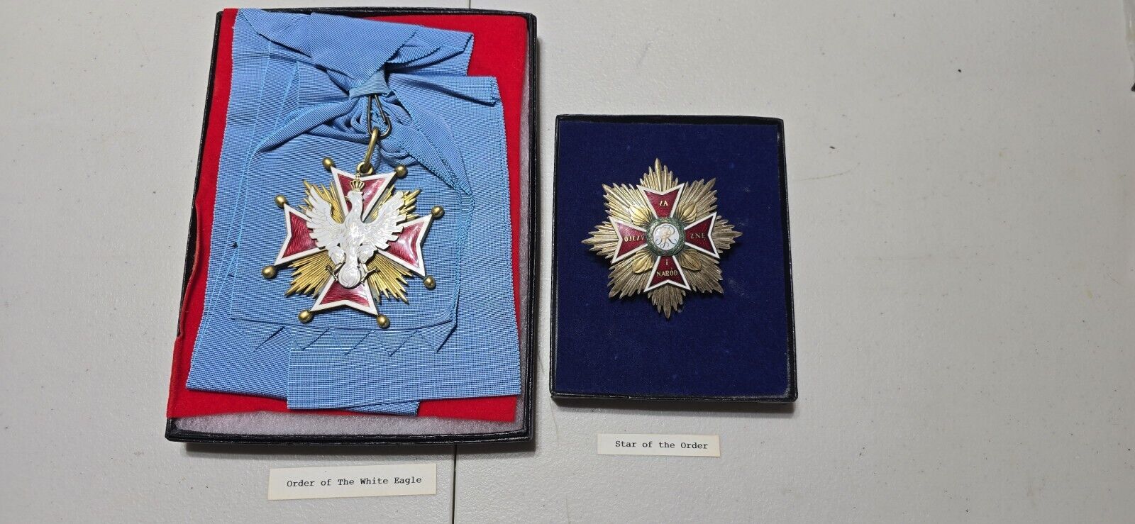 Original Polish Poland Order of White Eagle and Star of the Order