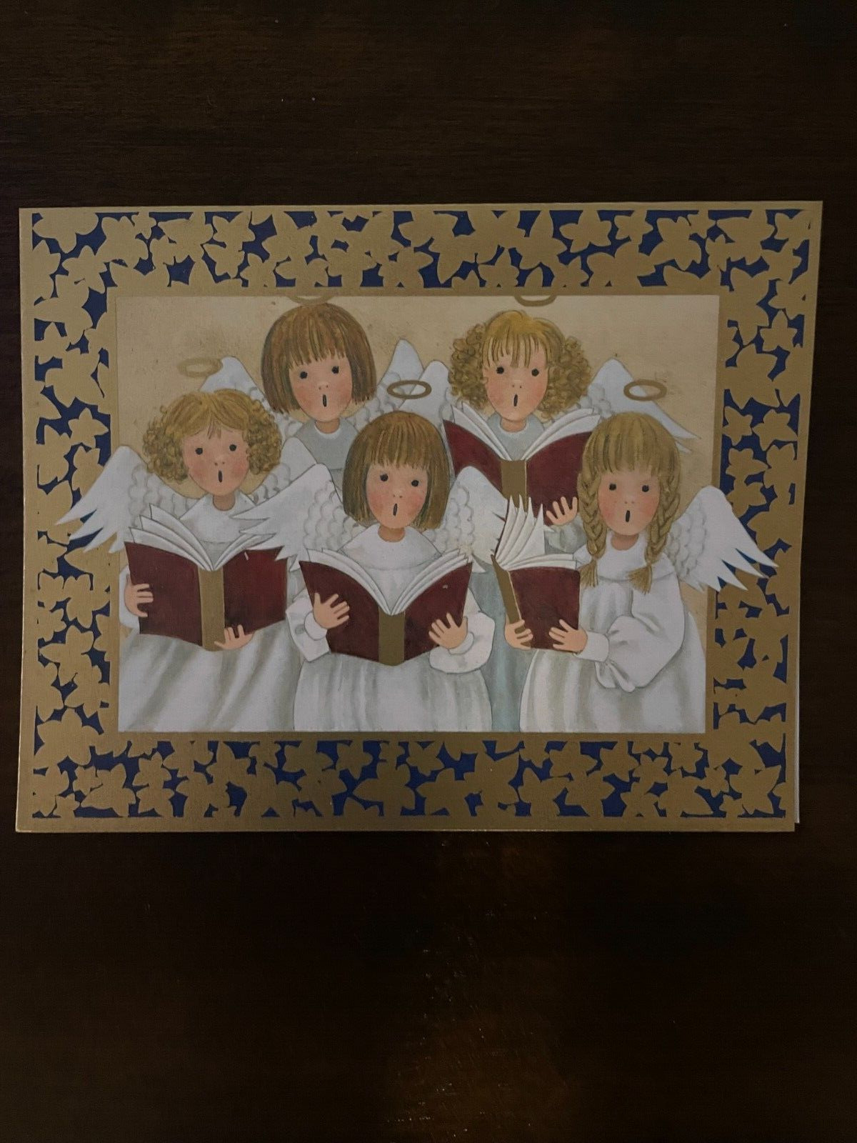 RARE Vintage Caspari Choir Angels Singing Christmas Card Lot of 5 Switzerland