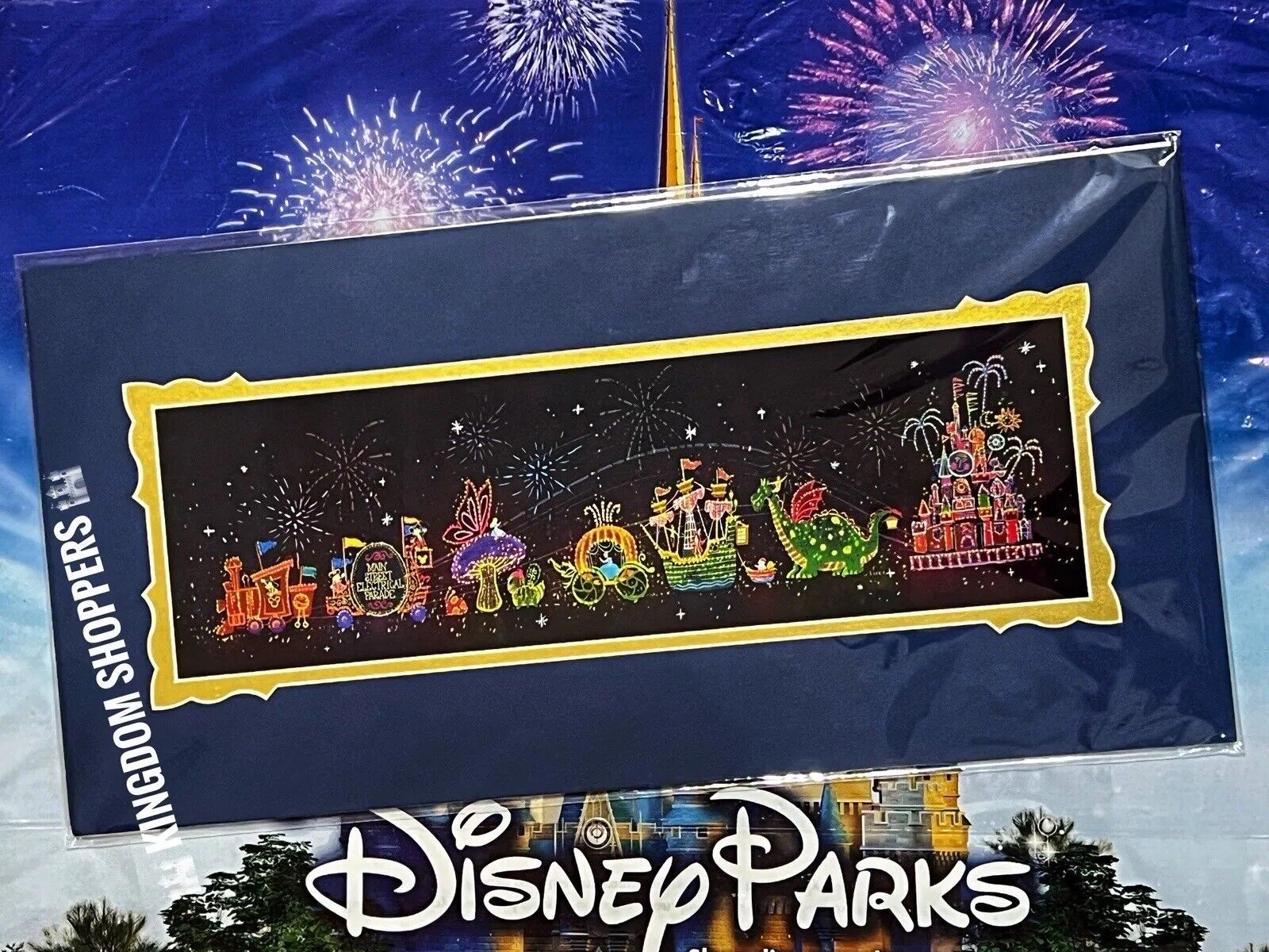 2024 Disney Parks Josey Tsao Main Street Electrical Parade Print 10x20”