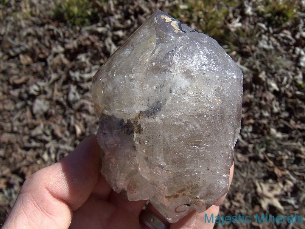 HUGE VERY RARE CLEAR Arkansas Quartz Crystal ENHYDRO SMOKEY DOUBLE Point