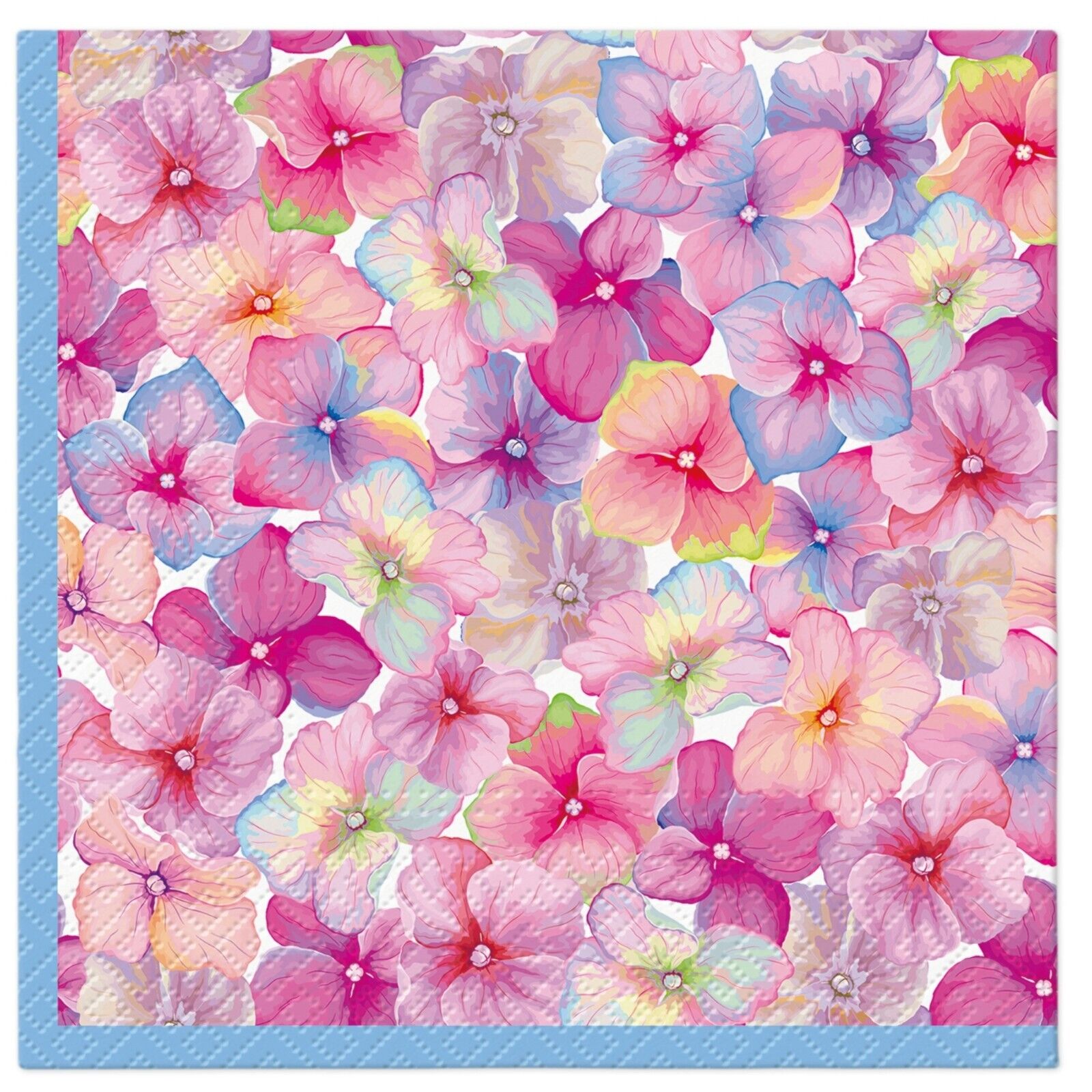 TWO Individual Paper Luncheon Decoupage Napkins FLOWER EXPLOSION Art Decorative