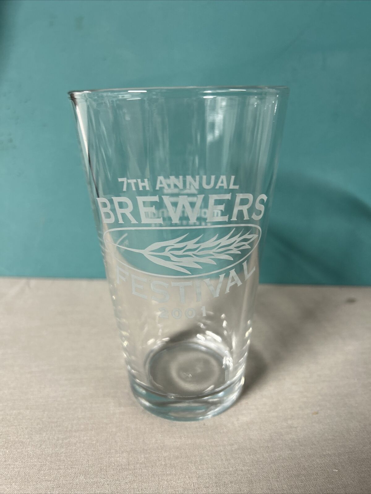 Rare 2001 7th Annual Brewer’s Festival Mount Snow Pint Beer Glass Vermont Beer
