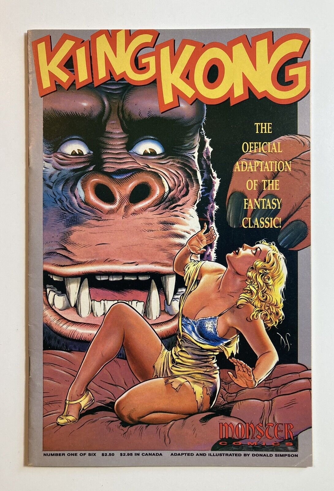 KING  KONG #1  DAVE STEVENS Cover Don Simpson Fantagraphics Monster Comics 1990